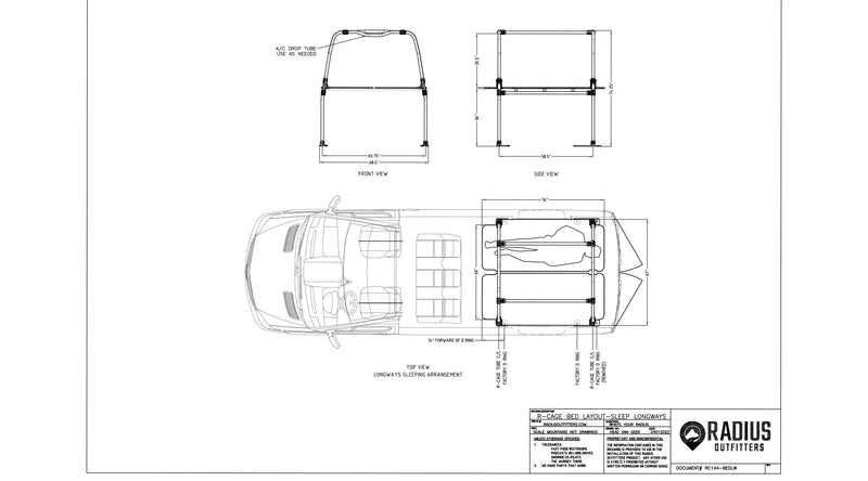 Sprinter Van Bed Frame System Kit